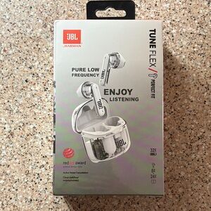 JBL Tune Flex Earbuds - Silver and White
